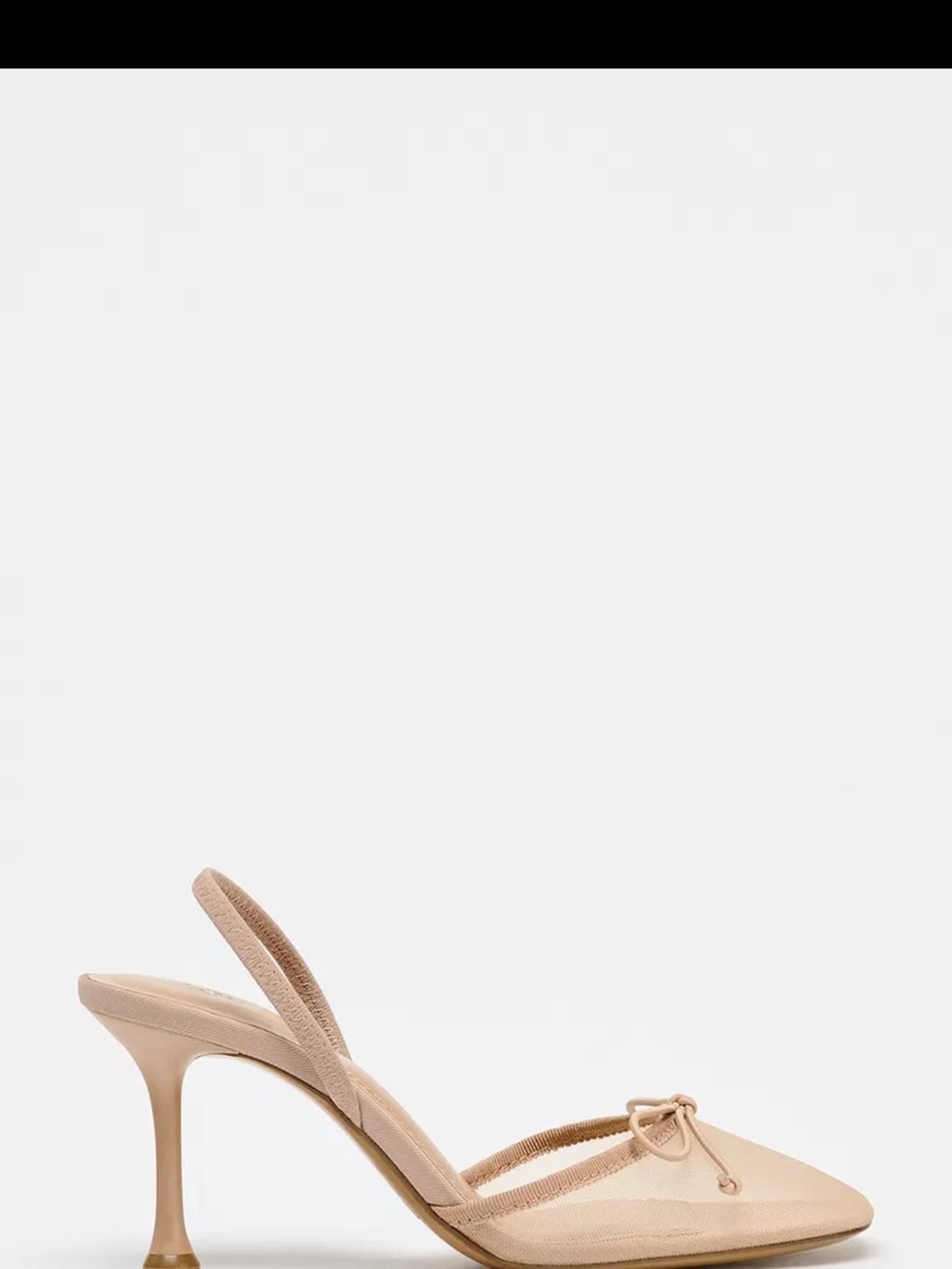 Zara Beige Slingback Pointed Toe Kitten Heel Pumps